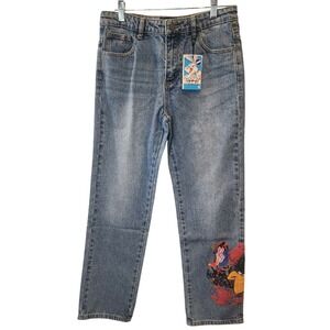 Desigual Looney‎ Tunes Bugs Bunny Denim Jeans Women's Size 13/14 Graphic Print